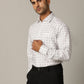 White Printed Regular Fit Formal Shirt | JadeBlue