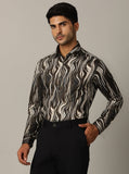Brown Printed Slim Fit Party Wear Shirt | Wyre
