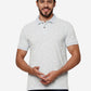 Mist Blue Printed Slim Fit Polo T-Shirt | Greenfibre