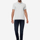 Mist Blue Printed Slim Fit Polo T-Shirt | Greenfibre