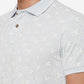 Mist Blue Printed Slim Fit Polo T-Shirt | Greenfibre