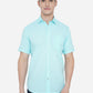 Angel Blue Solid Slim Fit Casual Shirt | Greenfibre
