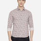 Ice Grey Printed Slim Fit Semi Casual Shirt | Greenfibre