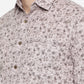 Ice Grey Printed Slim Fit Semi Casual Shirt | Greenfibre