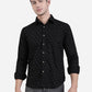 Jet Black Printed Slim Fit Semi Casual Shirt | Greenfibre