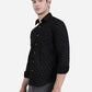 Jet Black Printed Slim Fit Semi Casual Shirt | Greenfibre