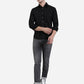 Jet Black Printed Slim Fit Semi Casual Shirt | Greenfibre