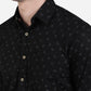 Jet Black Printed Slim Fit Semi Casual Shirt | Greenfibre