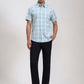 White & Blue Checked Slim Fit Casual Shirt | Greenfibre