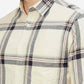 Off White Checked Slim Fit Casual Shirt | Greenfibre