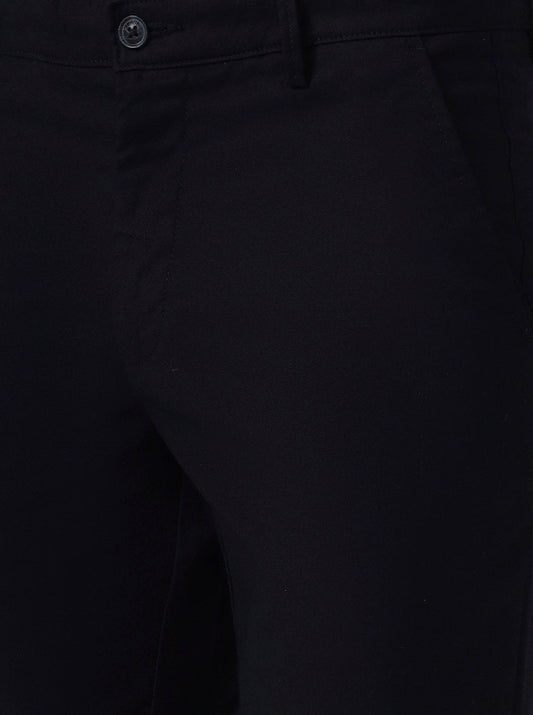 Navy Blue Solid Neo Fit Casual Trouser | Greenfibre