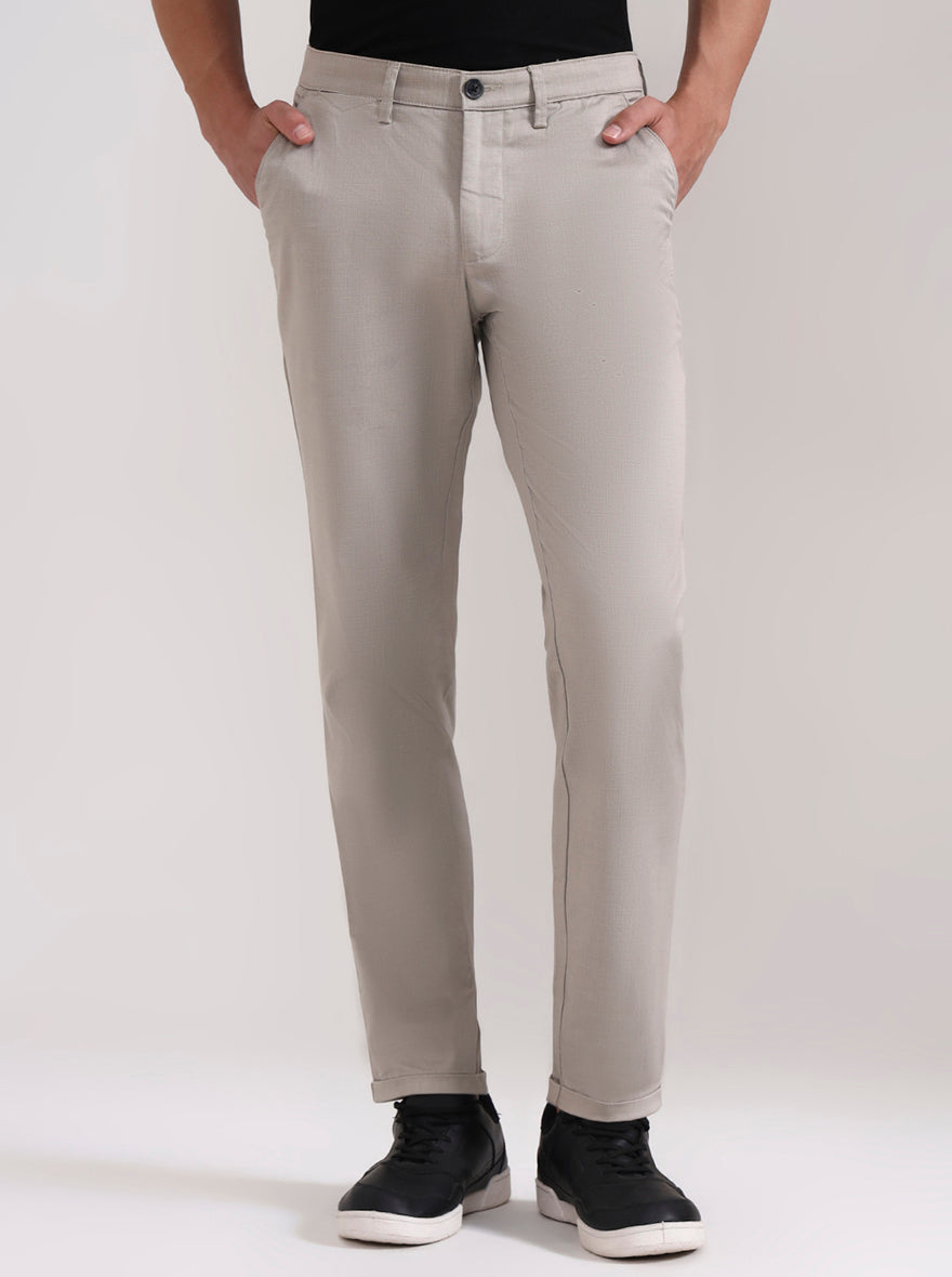 Light Pista Solid Neo Fit Casual Trouser | Greenfibre