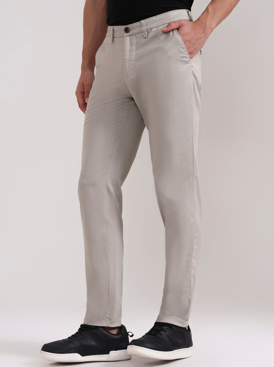 Light Pista Solid Neo Fit Casual Trouser | Greenfibre