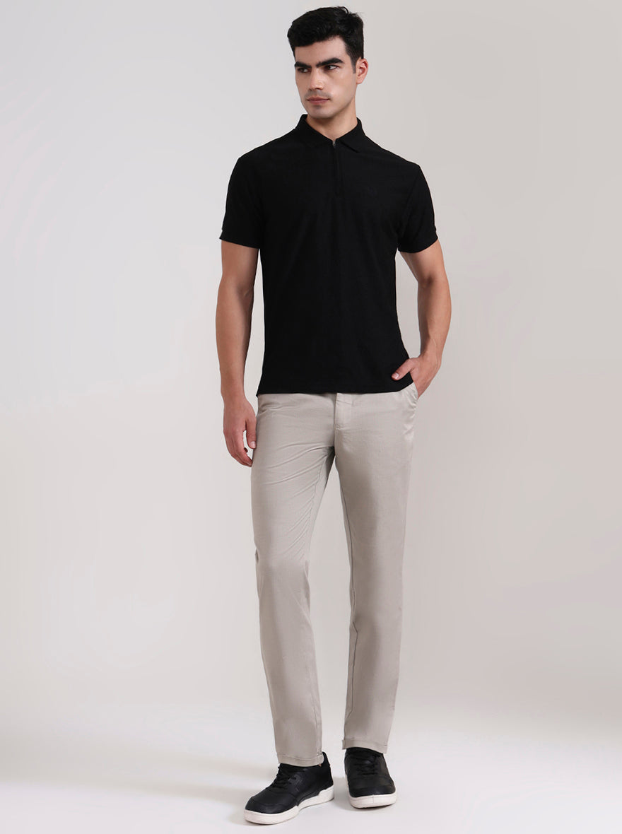 Light Pista Solid Neo Fit Casual Trouser | Greenfibre
