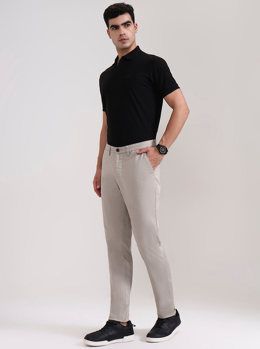 Light Pista Solid Neo Fit Casual Trouser | Greenfibre