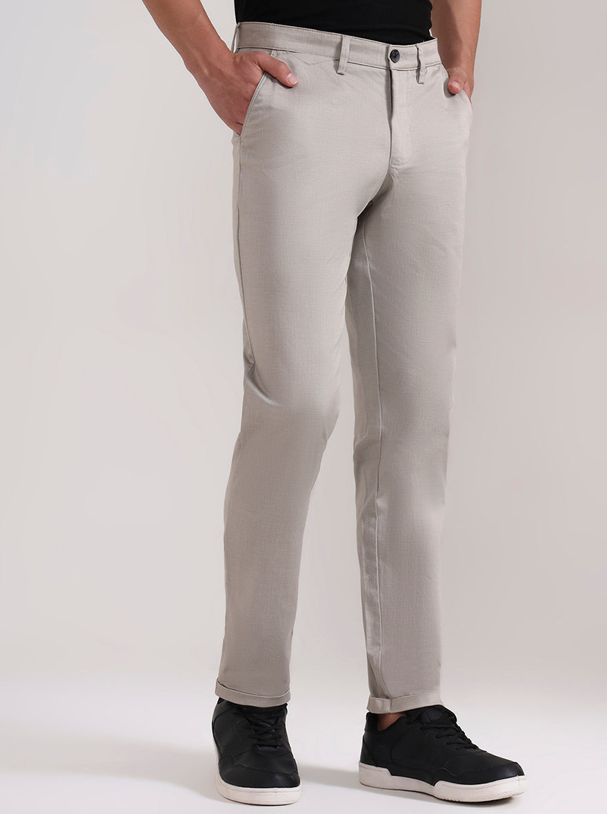 Light Pista Solid Neo Fit Casual Trouser | Greenfibre