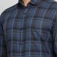 Blue Checked Slim Fit Formal Shirt | Metal
