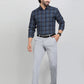 Blue Checked Slim Fit Formal Shirt | Metal
