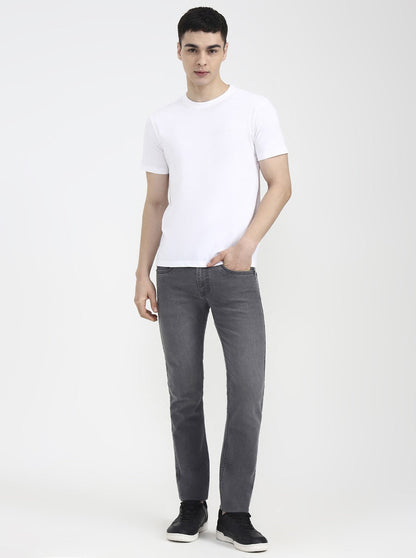 Mid Grey Solid Narrow Fit Jeans | Greenfibre
