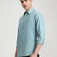 Mint Green Solid Slim Fit Casual Shirt | Greenfibre