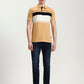 Mustard Grey Striped Slim Fit Polo T-Shirt | Greenfibre