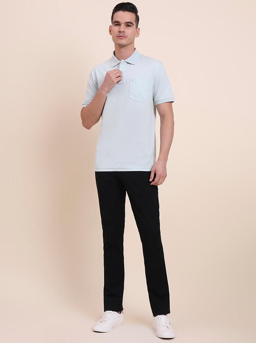 Pista Green Solid Regular Fit Polo T-Shirt | Greenfibre