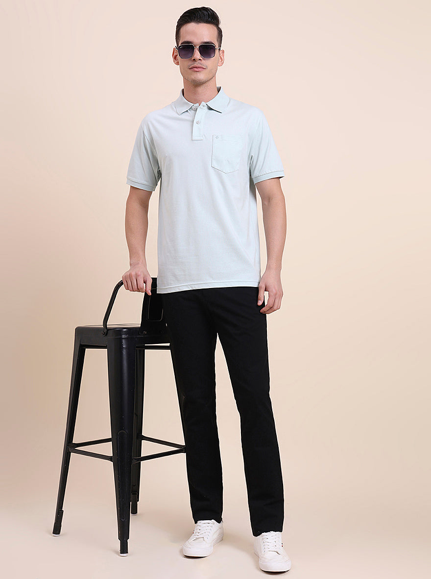 Pista Green Solid Regular Fit Polo T-Shirt | Greenfibre