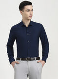 Sailor Blue Solid Slim Fit Formal Shirt | Greenfibre