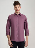 Purple Solid Slim Fit Casual Shirt | Greenfibre