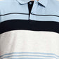 Sky Blue Striped Slim Fit Polo T-Shirt | Greenfibre