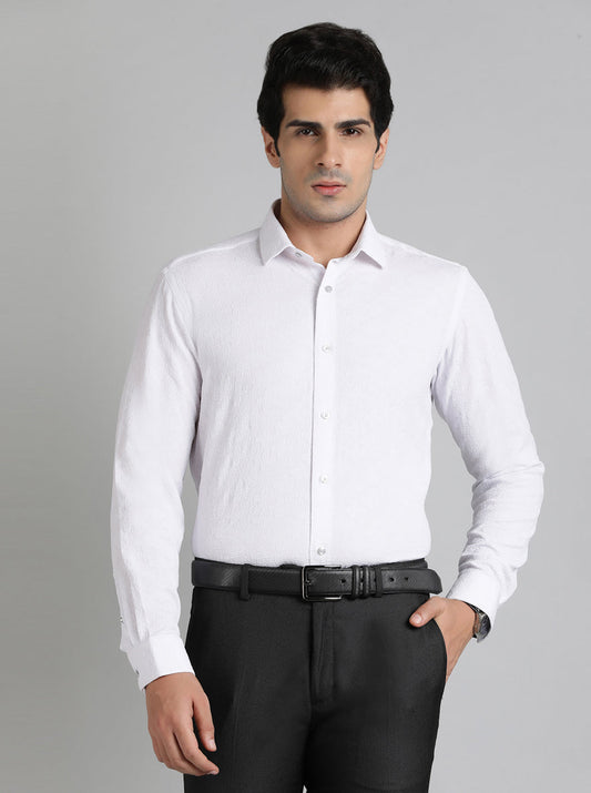 White Solid Slim Fit Party Wear Shirt | Greenfibre