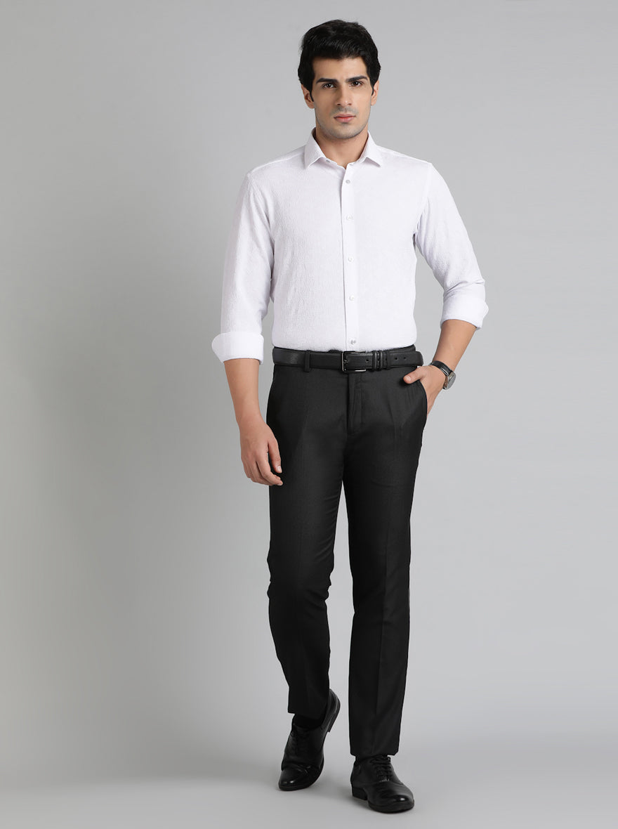 White Solid Slim Fit Party Wear Shirt | Greenfibre