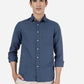 Blue Solid Slim Fit Casual Shirt | Greenfibre