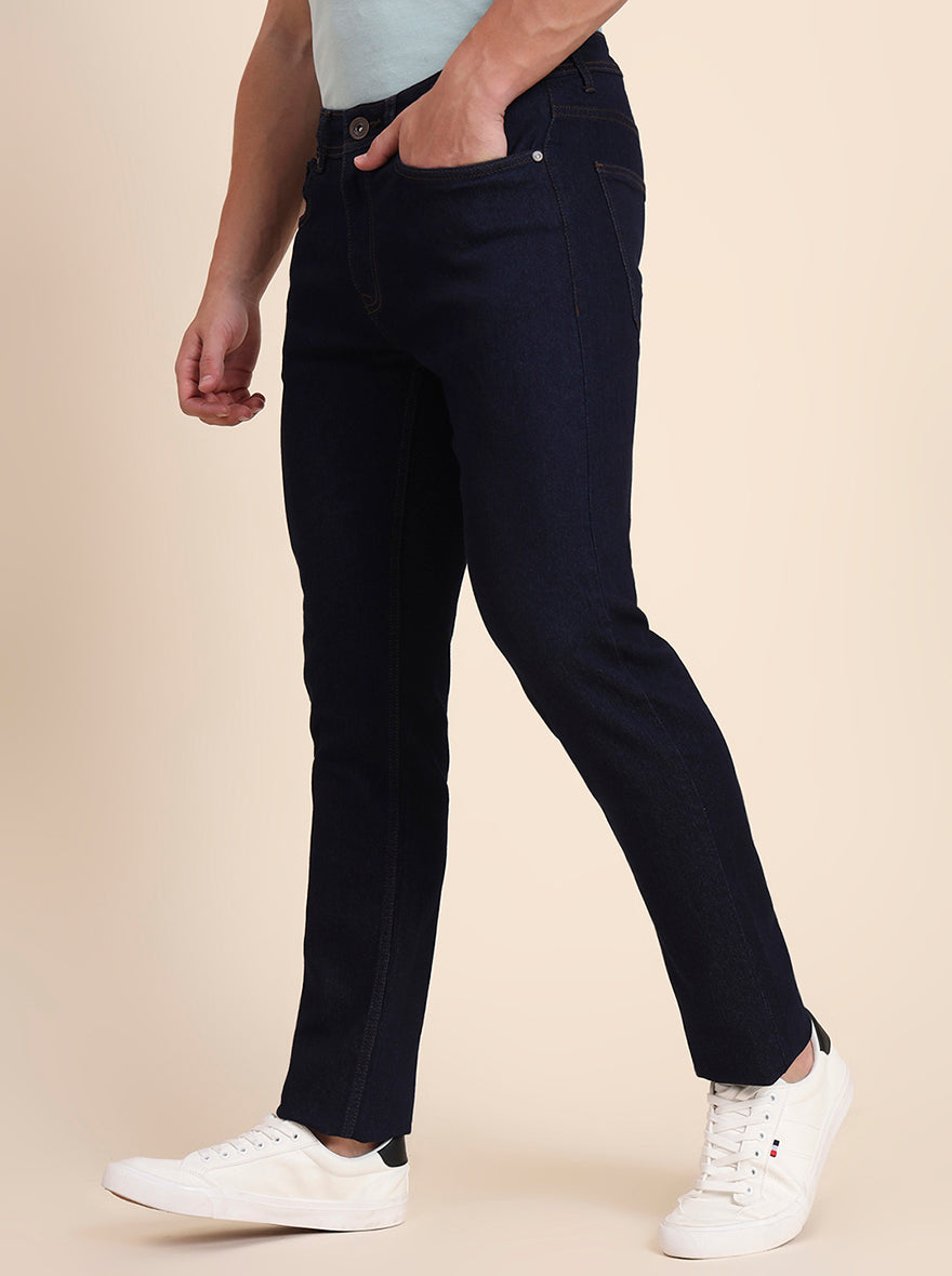 Raw Blue Washed Straight Fit Jeans | Greenfibre