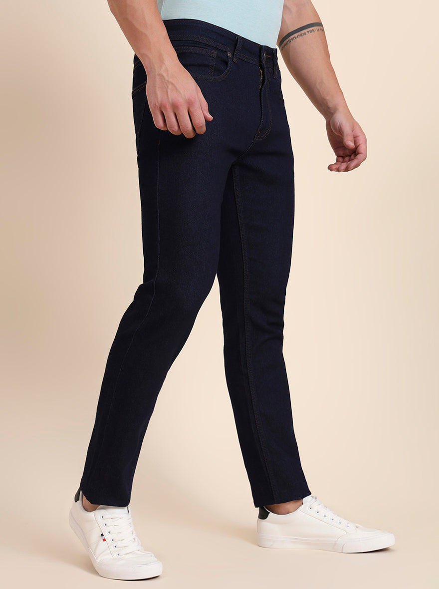 Raw Blue Washed Straight Fit Jeans | Greenfibre