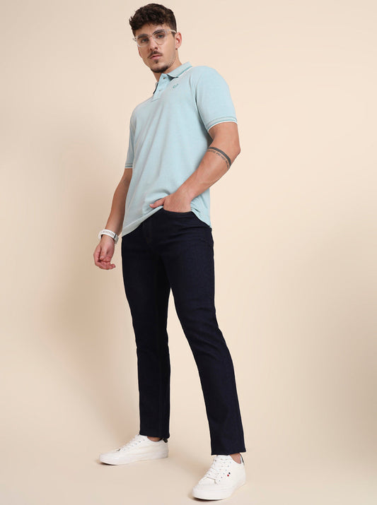 Raw Blue Washed Straight Fit Jeans | Greenfibre