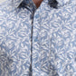 Blue Printed Slim Fit Casual Shirt | Greenfibre