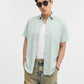 Sky Blue Solid Tailored Fit Semi Casual Shirt | Greenfibre