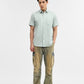 Sky Blue Solid Tailored Fit Semi Casual Shirt | Greenfibre