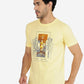 Light Yellow Printed Slim Fit T-Shirt | Greenfibre