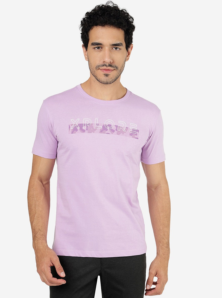 Violet Printed Slim Fit T-Shirt | Greenfibre