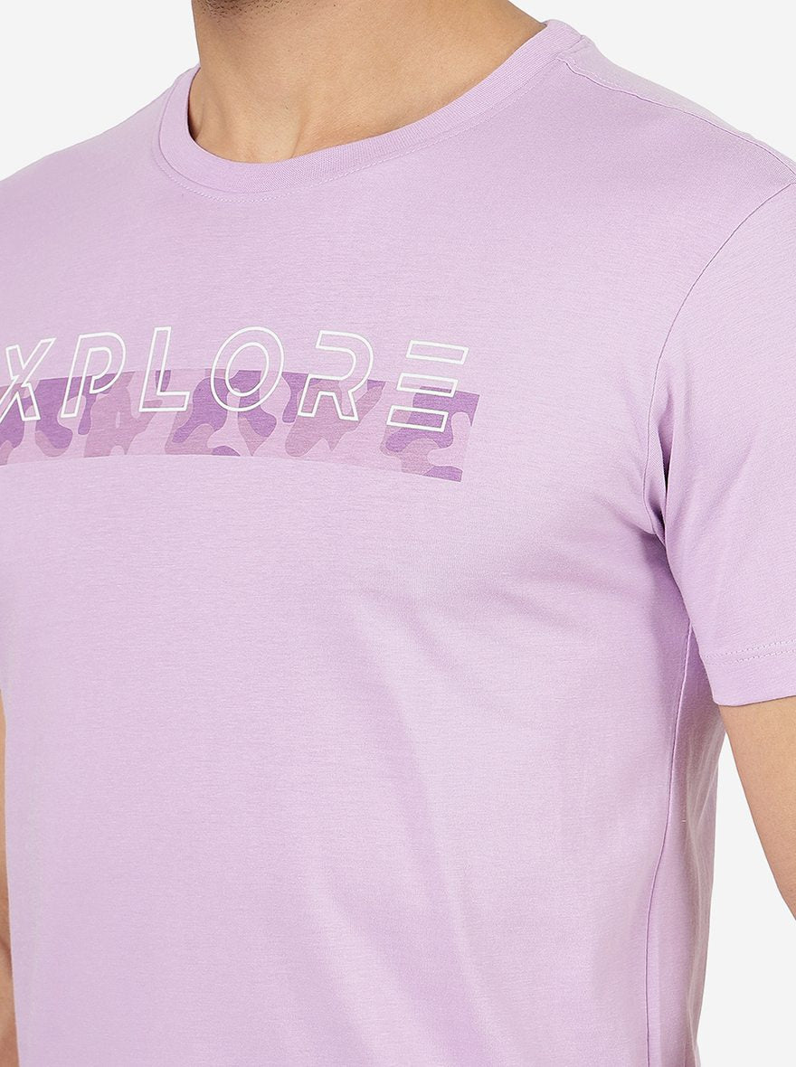 Violet Printed Slim Fit T-Shirt | Greenfibre