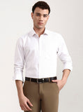 White & Brown Checked Regular Fit Formal Shirt | Greenfibre
