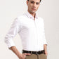 White & Brown Checked Regular Fit Formal Shirt | Greenfibre