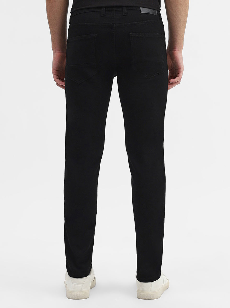 Jet Black Solid Narrow Fit Jeans | Greenfibre