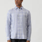 Light Blue Checked Slim Fit Casual Shirt | Greenfibre