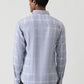 Light Blue Checked Slim Fit Casual Shirt | Greenfibre