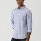 Light Blue Checked Slim Fit Casual Shirt | Greenfibre