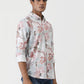 Dusky Pink Printed Slim Fit Casual Shirt | Greenfibre