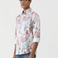 Dusky Pink Printed Slim Fit Casual Shirt | Greenfibre